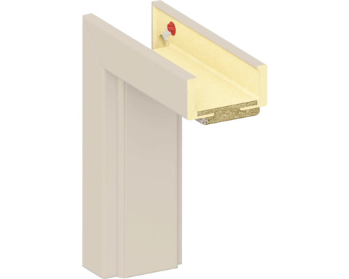 Cadre complet Pertura décor uni cachemire 73,5x198,5x7,5 cm droite Cadre de porte avec vue détaillée de l'angle