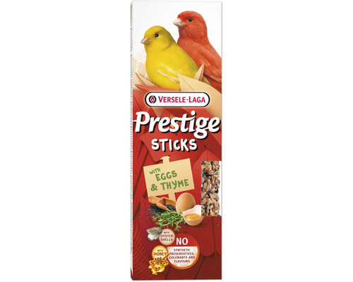 Logo Versele-Laga Prestige Sticks pour oiseaux aux œufs et au thym