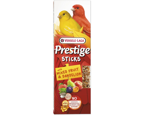 Versele-Laga Prestige Sticks aux fruits mélangés et pissenlit pour oiseaux d'ornement