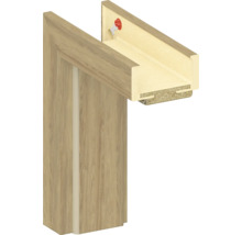 Vue en coupe d'un cadre de porte avec grain de bois