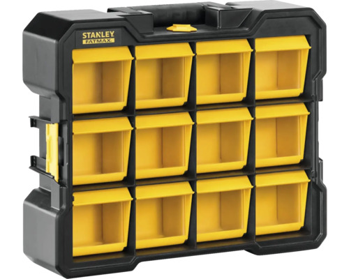 Boîte de rangement Stanley Fatmax avec douze compartiments pour ranger les petites pièces