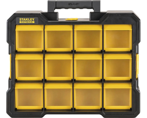 Boîte de rangement Stanley Fatmax avec douze compartiments pour ranger les petites pièces