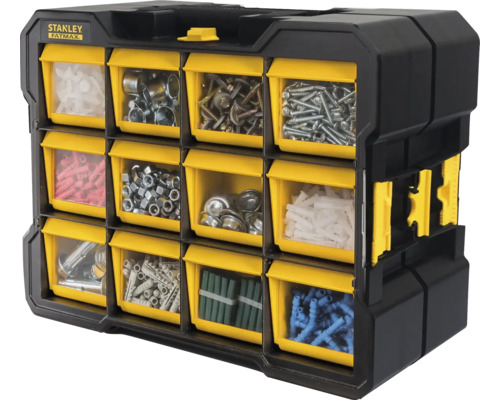Boîte de rangement Stanley Fatmax avec diverses vis et petites pièces