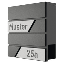 Boîte aux lettres avec numéro de maison et plaque nominative