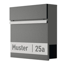 Boîte aux lettres avec motif et numéro de maison 25a