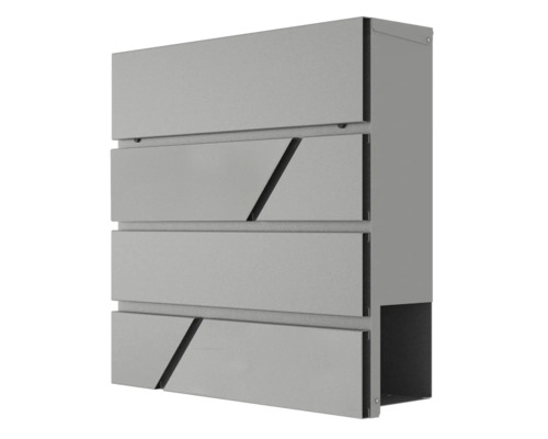Briefkasten DESIGNline BK1 BxHxT 380/380/110 mm graualuminium Grauer Briefkasten mit modernem Design