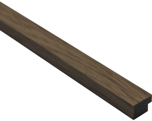 Universal Abschlussleiste für Akustikpaneel Farbton Eiche geräuchert 2600 x 25 x 18 mm Holzbilderleiste