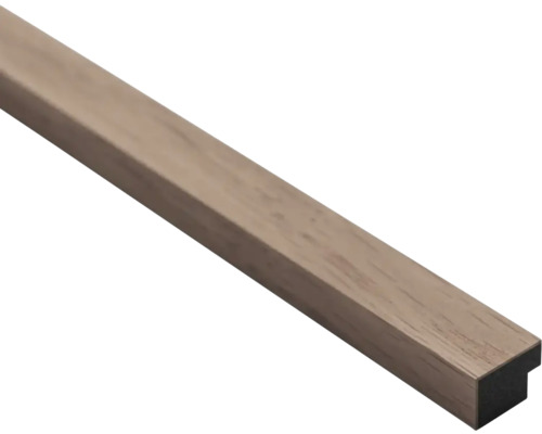 Universal Abschlussleiste für Akustikpaneel Farbton Walnuss 2600 x 25 x 18 mm Holzdekorleiste