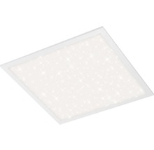 Plafonnier panneau LED CCT à intensité lumineuse variable 18W 1800 lm 3000- 6500 K 29,5x29,5 cm Pallas blanc + télécommande + ciel étoilé
