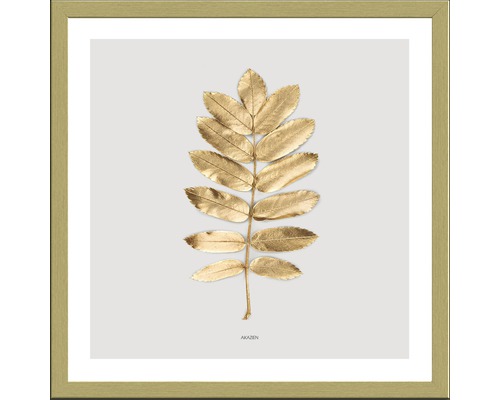 Gerahmtes Bild Golden Leaf II 33x33 cm