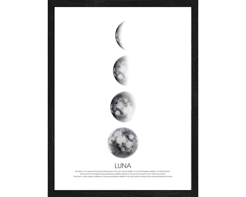 Gerahmtes Bild Moon Phases 33x43 cm