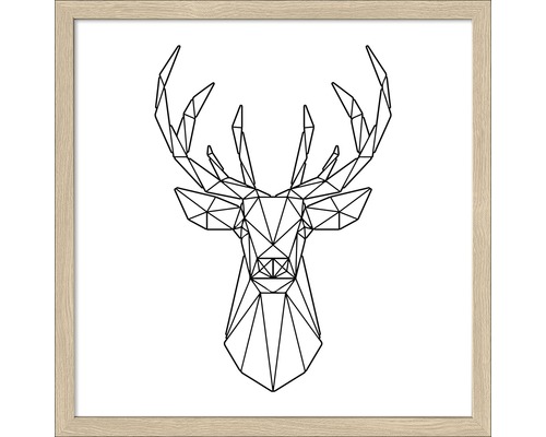 Gerahmtes Bild Geometrical Deer 33x33 cm