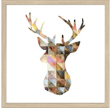 Gerahmtes Bild Polygon Deer 33x33 cm