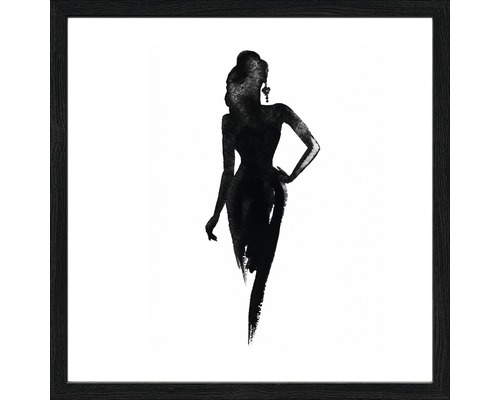 Gerahmtes Bild Lady in Black 33x33 cm