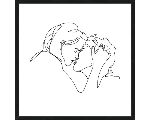 Image encadrée Kissing Couple 53x53cm-0