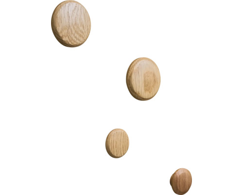 Boutons de fonction Sonava bois naturel pack = 4 pièces = 2 x Ø 40 mm, 2 x Ø 60 mm y compris fixation Bouchons en bois