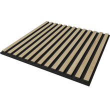 Panneau acoustique avec lattes en bois sur support en feutre