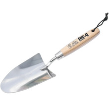 Transplantoir avec manche en bois et boucle de suspension