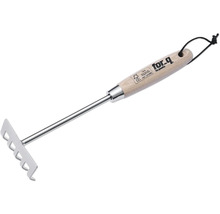 Rateau de jardin avec manche en bois et boucle de suspension