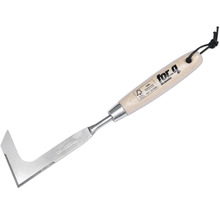 Fugenreiniger aus Edelstahl mit Holzgriff und Aufhängung