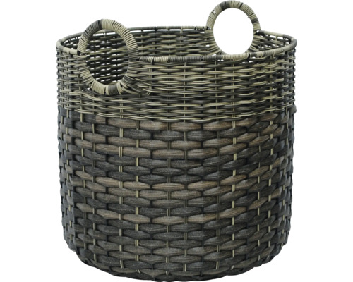 Panier en vannerie plastique avec deux poignées