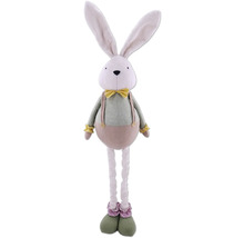 Stofftier Hase mit Fliege und Hosenträgern