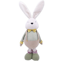 Stofftier Hase mit Fliege und Hosenträgern