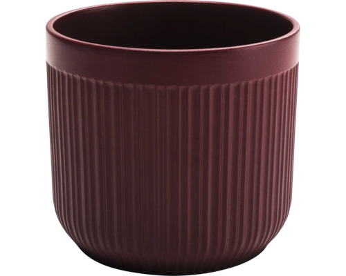 Blumentopf Lafiora Alma Keramik Ø 10 cm H 9,5 cm burgund Dekorativer Blumentopf mit gerippter Struktur