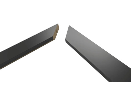 Deux baguettes de cadre photo grises en coupe