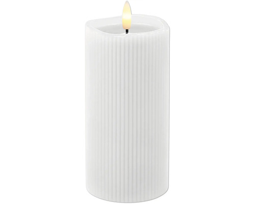 Bougie LED décorative avec surface nervurée