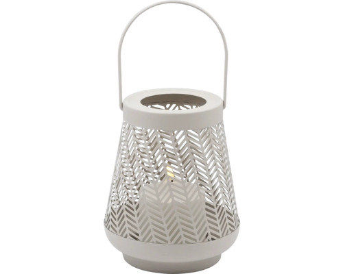Windlicht aus Metall mit Lochmuster und Henkel