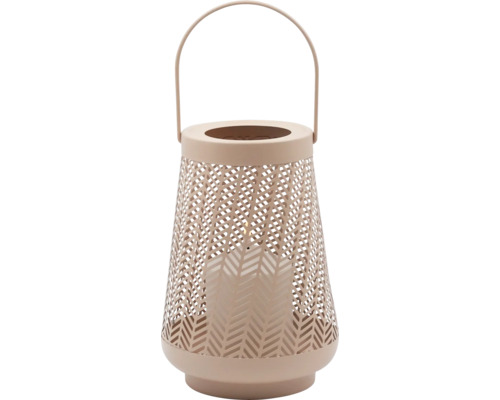 Windlicht mit Tragegriff und geometrischem Muster