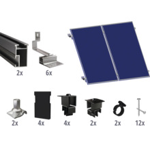 Solarpanel-Montagesatz mit verschiedenen Komponenten und Befestigungselementen