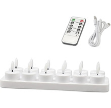 Set de bougies chauffe-plat LED avec télécommande et câble USB