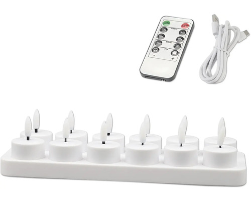 Set de bougies chauffe-plat LED avec télécommande et câble USB