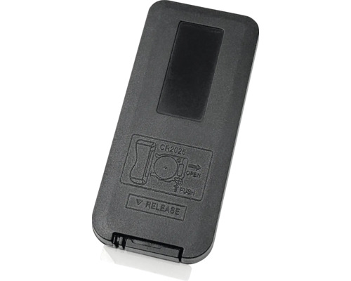 Dos d'une télécommande avec compartiment à piles