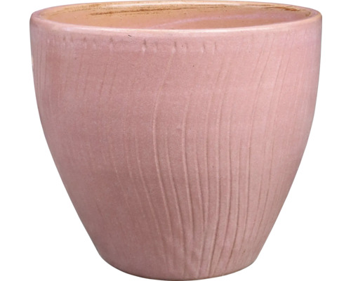 Pot de fleurs en céramique avec surface rainurée