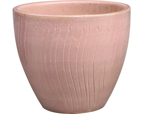 Pot de fleurs en céramique avec structure rainurée