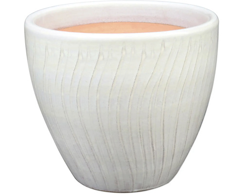 Pot de fleurs avec surface rainurée