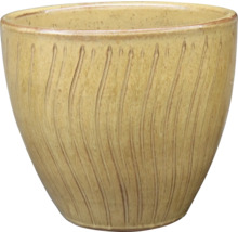 Pot de fleurs en céramique avec motif de rainures verticales