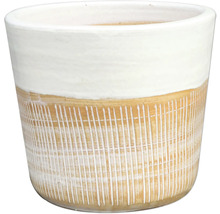 Keramik Pflanztopf mit vertikalem Linienmuster