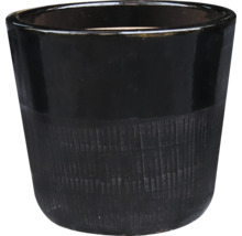 Schwarzer Pflanztopf mit strukturierter Oberfläche