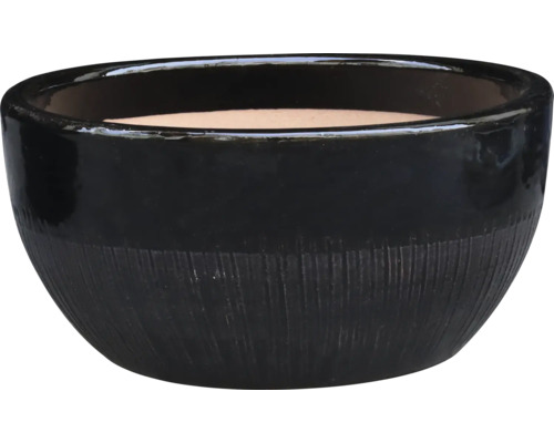 Schwarzer Pflanztopf mit Struktur