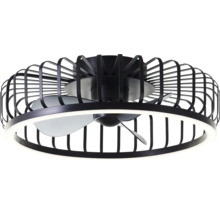 Ventilateur de plafond avec éclairage et cage métallique