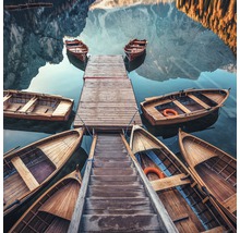 Tableau sur toile Wooden Boats in lake 40x40cm
