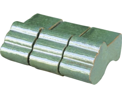 Pied FloraSelf argile 3,5 x 7 x 3 cm vert Carreau en céramique vert avec surface ondulée