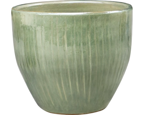 Keramik Pflanzgefäß mit vertikalem Rillenmuster