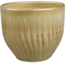 Pot de fleurs en céramique avec texture rainurée