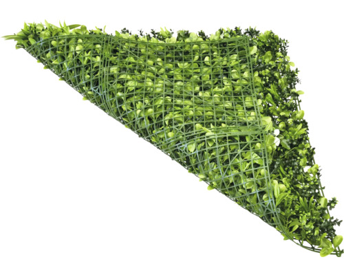 Kunstrasenmatte mit Pflanzen auf Kunststoffgitter