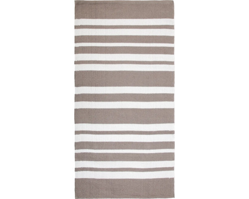 Tapis de chiffon Stripe gris 65x130 cm Tapis rayé pour l'intérieur